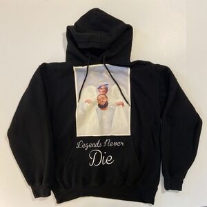 Tupac Nipsy Sweatshirt Hoodie Men's Medium Pocket Legends Never Die Logo White